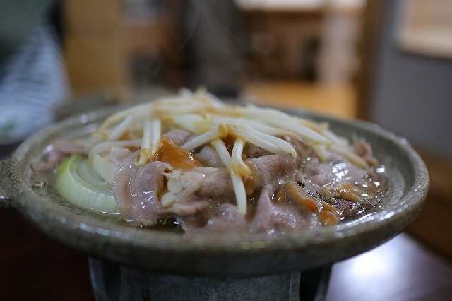 夕食の陶板焼き