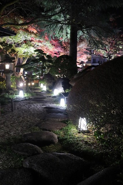 吉池旅館のライトアップ