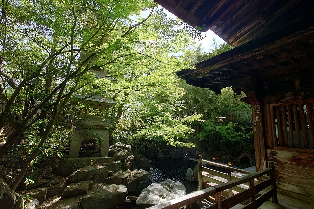 脱衣所側からの庭園露天風呂