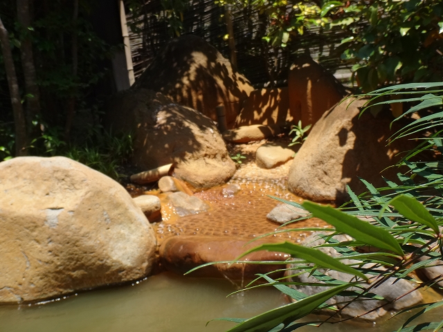 夷谷温泉の露天風呂の湯口