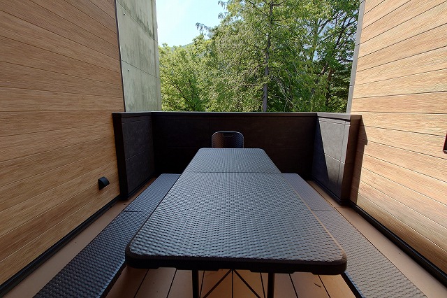 バーベキューできるテラス