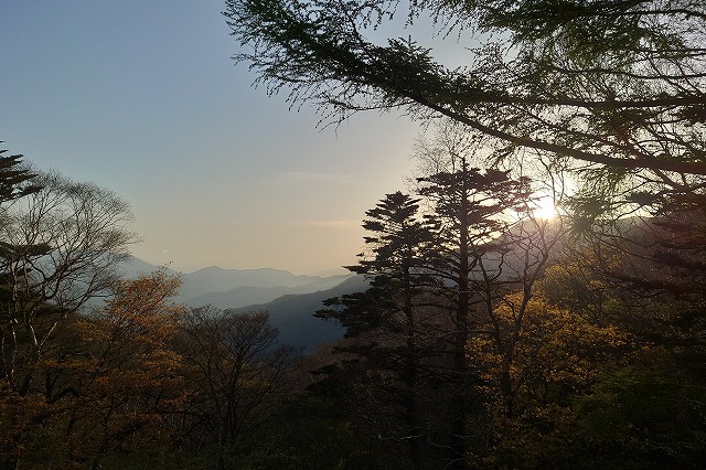 三斗小屋温泉の夕日