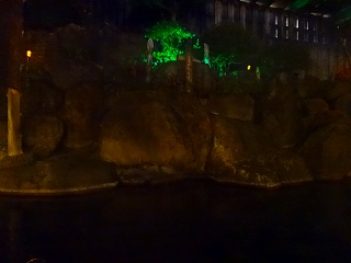 塩原温泉光雲荘の露天風呂のライトアップ