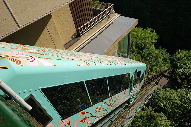 祖谷温泉のケーブルカー
