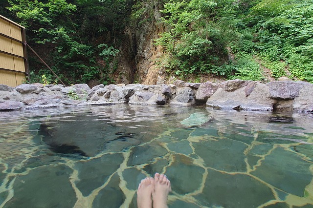 女湯露天風呂の中から