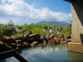 露天風呂から駒ヶ岳