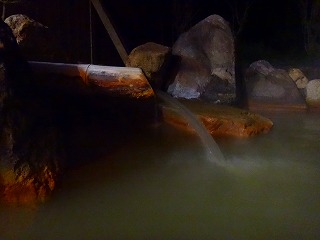 指宿温泉こらんの湯錦江楼の貸切露天風呂の湯口