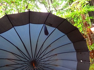 黒川温泉山みず木の露天風呂に行く傘