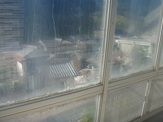 長谷寺温泉井谷屋の浴室の窓の外の景色