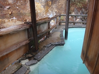 松川温泉 松楓荘の混浴露天風呂入口
